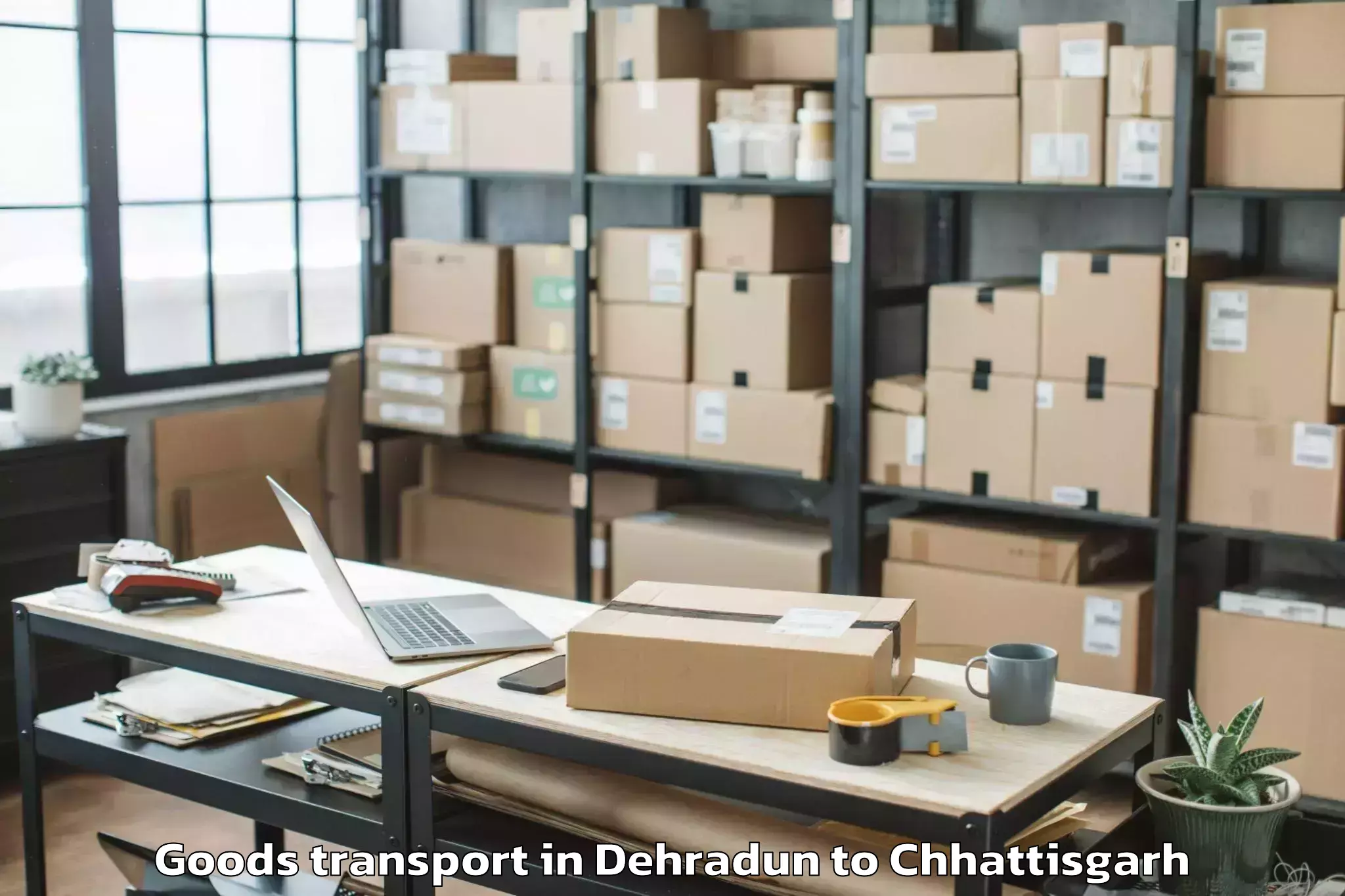 Trusted Dehradun to Sarangarh Goods Transport